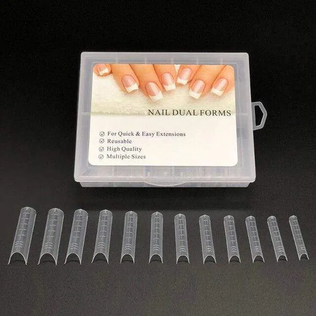 Duale Nagelformen, French False Tips Builder, Poly UV-Nagelgel-System, Acryl-Nagelkunst-Dekorationen, lange vollständige Abdeckung, einfache Werkzeuge