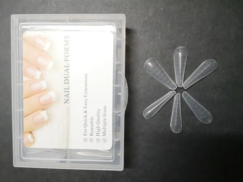 Duale Nagelformen, French False Tips Builder, Poly UV-Nagelgel-System, Acryl-Nagelkunst-Dekorationen, lange vollständige Abdeckung, einfache Werkzeuge