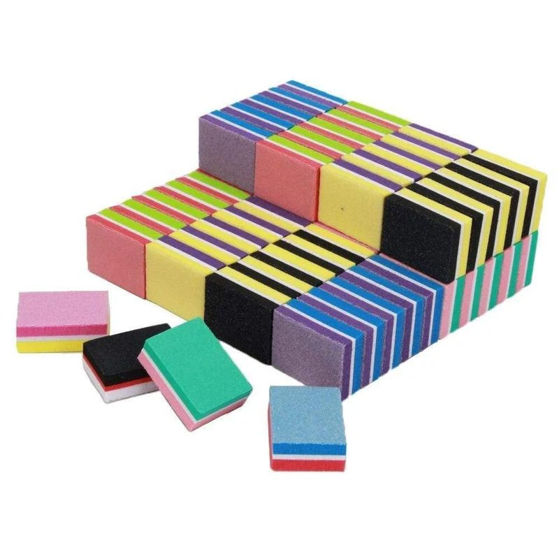 500 Teile/los Mini Nagel Datei 100/180 Einweg Nagel Puffer Block Großhandel Bunte Kleine Maniküre Werkzeuge Datei Zubehör