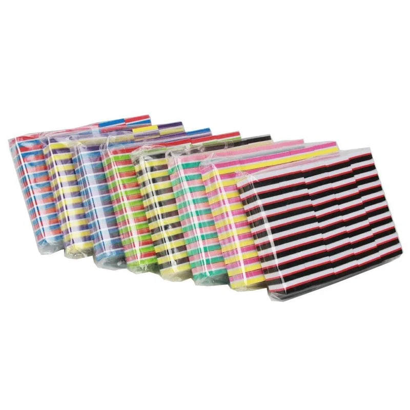 500 Teile/los Mini Nagel Datei 100/180 Einweg Nagel Puffer Block Großhandel Bunte Kleine Maniküre Werkzeuge Datei Zubehör