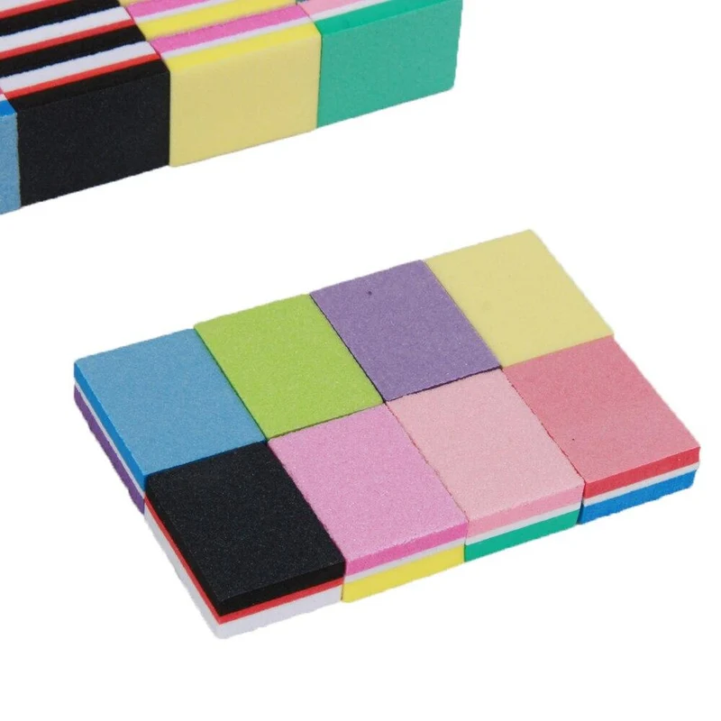500 Teile/los Mini Nagel Datei 100/180 Einweg Nagel Puffer Block Großhandel Bunte Kleine Maniküre Werkzeuge Datei Zubehör