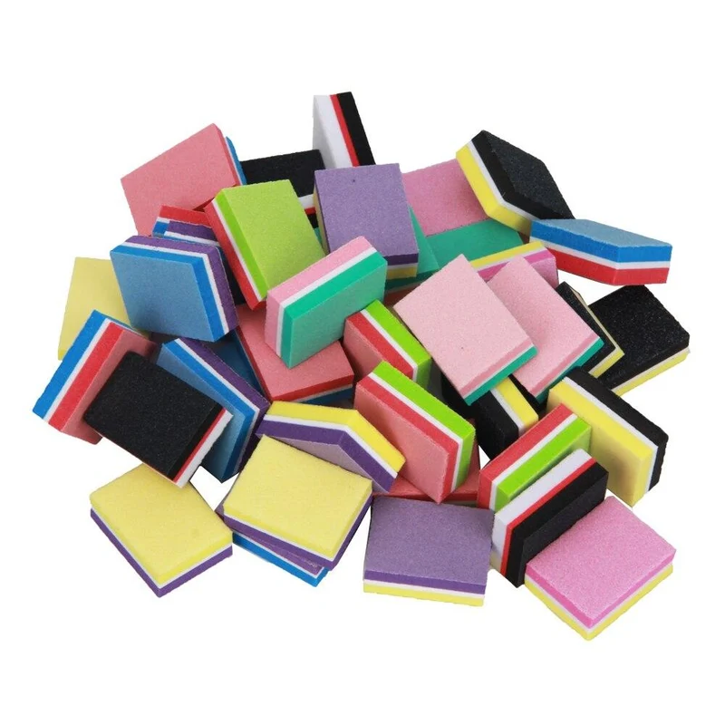 500 Teile/los Mini Nagel Datei 100/180 Einweg Nagel Puffer Block Großhandel Bunte Kleine Maniküre Werkzeuge Datei Zubehör