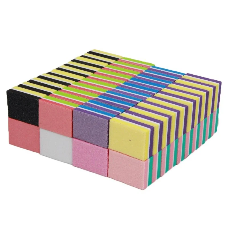 500 Teile/los Mini Nagel Datei 100/180 Einweg Nagel Puffer Block Großhandel Bunte Kleine Maniküre Werkzeuge Datei Zubehör