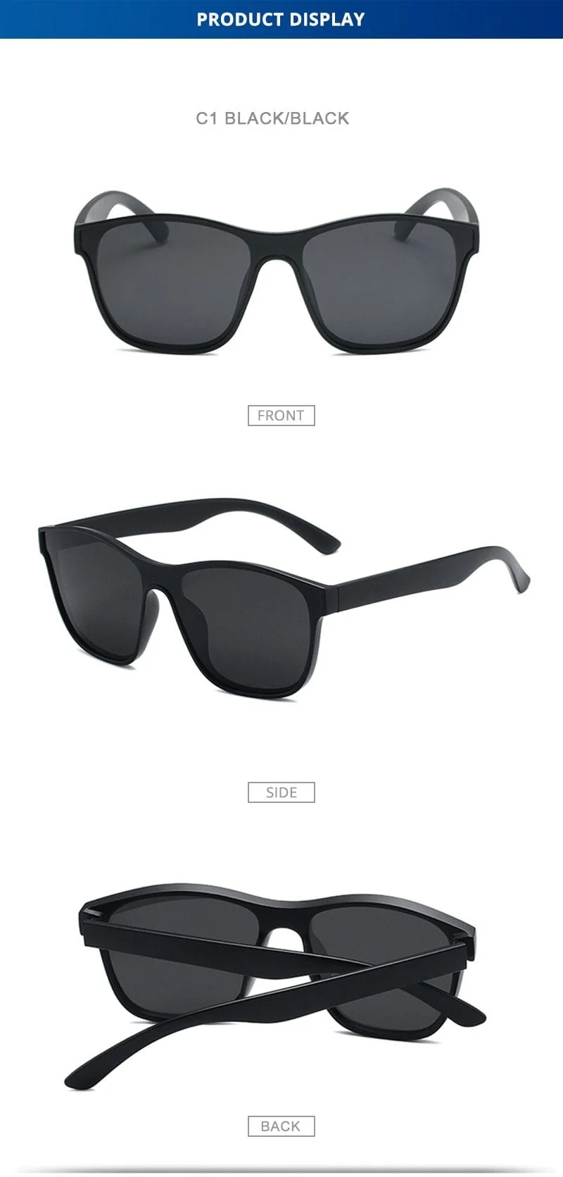 Quadratische polarisierte Sonnenbrille Männer Frauen Fashion Square männliche Sonnenbrille Marke Design einteilige Linse Brille UV400