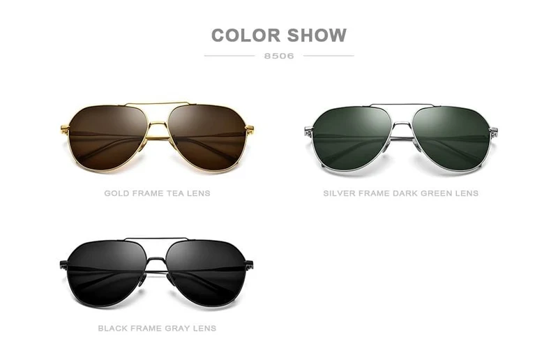 Polarisierte Sonnenbrille aus Titan für Herren, Markendesign, quadratische Sonnenbrille für Männer 2019, neue Modelle zum Autofahren im Freien, UV400-Schutz, 8506