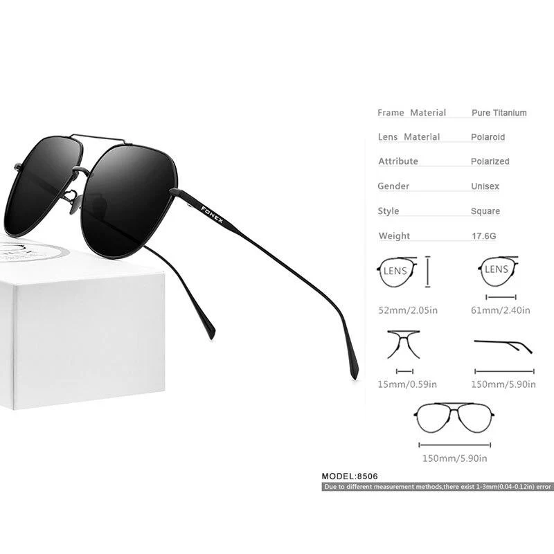 Polarisierte Sonnenbrille aus Titan für Herren, Markendesign, quadratische Sonnenbrille für Männer 2019, neue Modelle zum Autofahren im Freien, UV400-Schutz, 8506