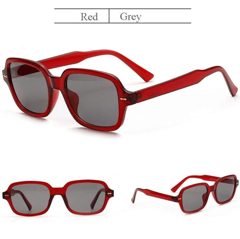Mode Unisex Square Sonnenbrille Männer Frauen Mode Kleiner Rahmen Gelbe Sonnenbrille Weiblich Retro Niet Brille UV400 O403
