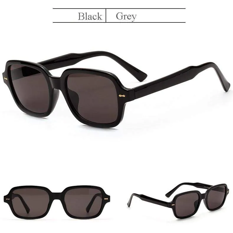 Mode Unisex Square Sonnenbrille Männer Frauen Mode Kleiner Rahmen Gelbe Sonnenbrille Weiblich Retro Niet Brille UV400 O403