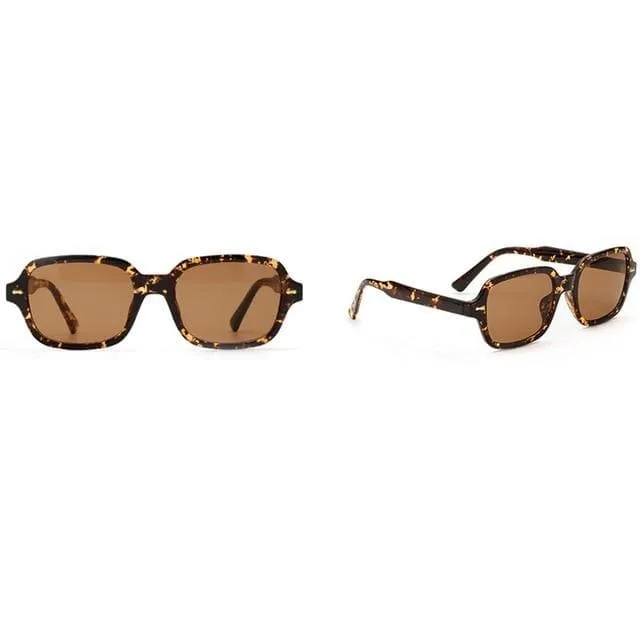 Mode Unisex Square Sonnenbrille Männer Frauen Mode Kleiner Rahmen Gelbe Sonnenbrille Weiblich Retro Niet Brille UV400 O403