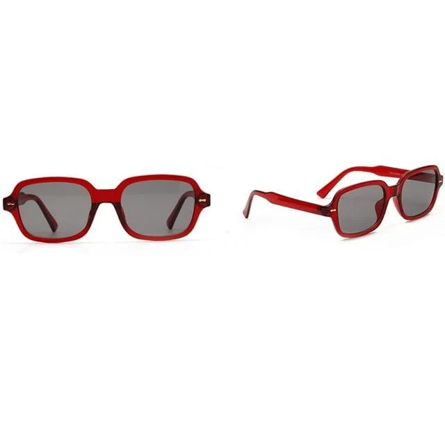 Mode Unisex Square Sonnenbrille Männer Frauen Mode Kleiner Rahmen Gelbe Sonnenbrille Weiblich Retro Niet Brille UV400 O403