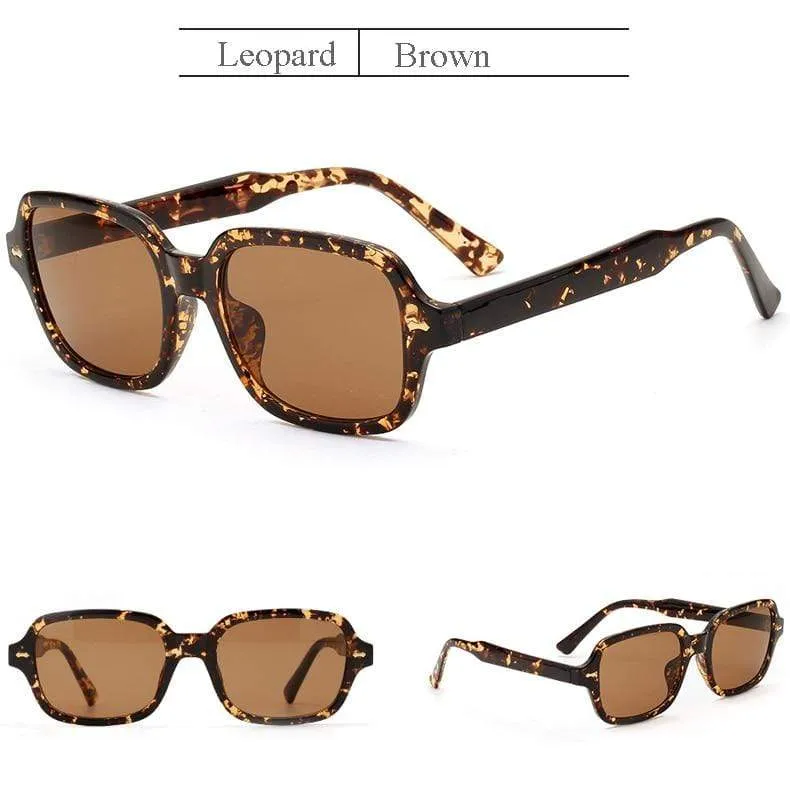Mode Unisex Square Sonnenbrille Männer Frauen Mode Kleiner Rahmen Gelbe Sonnenbrille Weiblich Retro Niet Brille UV400 O403