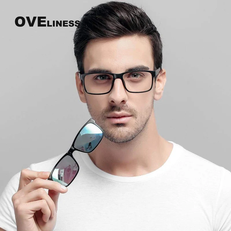 Polarisierte Magnetclip Brille Rahmen Männer Frauen Myopie Brille Optische Sonnenbrille Brille