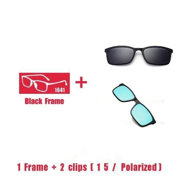 Polarisierte Magnetclip Brille Rahmen Männer Frauen Myopie Brille Optische Sonnenbrille Brille