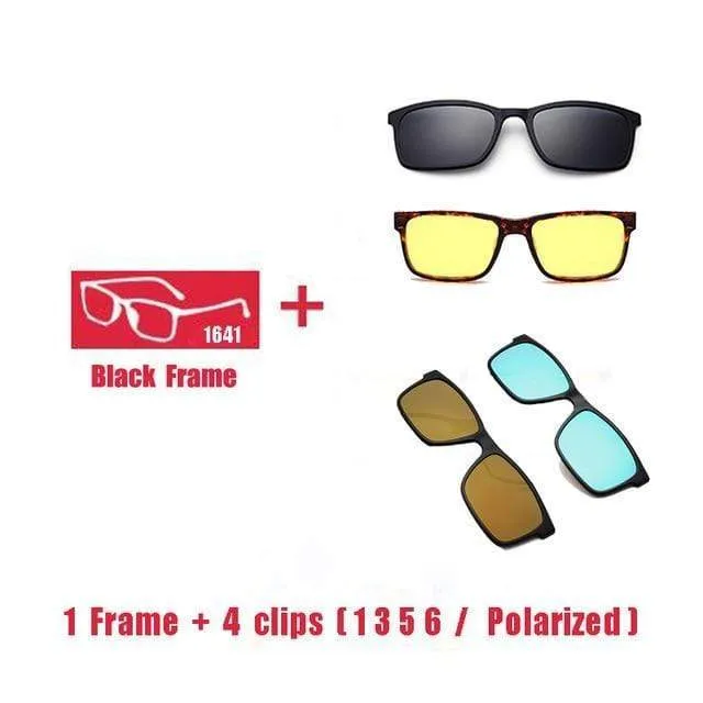 Polarisierte Magnetclip Brille Rahmen Männer Frauen Myopie Brille Optische Sonnenbrille Brille