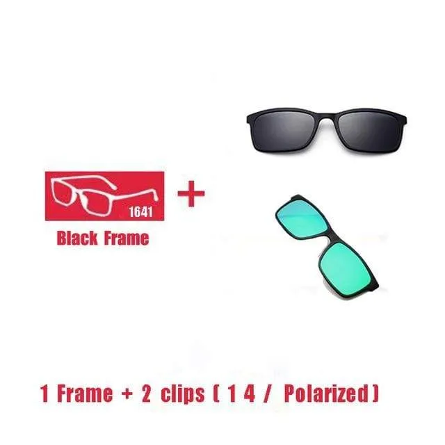 Polarisierte Magnetclip Brille Rahmen Männer Frauen Myopie Brille Optische Sonnenbrille Brille