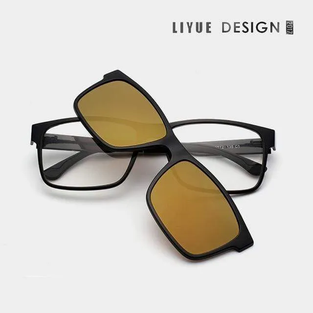 Polarisierte Magnetclip Brille Rahmen Männer Frauen Myopie Brille Optische Sonnenbrille Brille