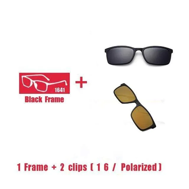 Polarisierte Magnetclip Brille Rahmen Männer Frauen Myopie Brille Optische Sonnenbrille Brille