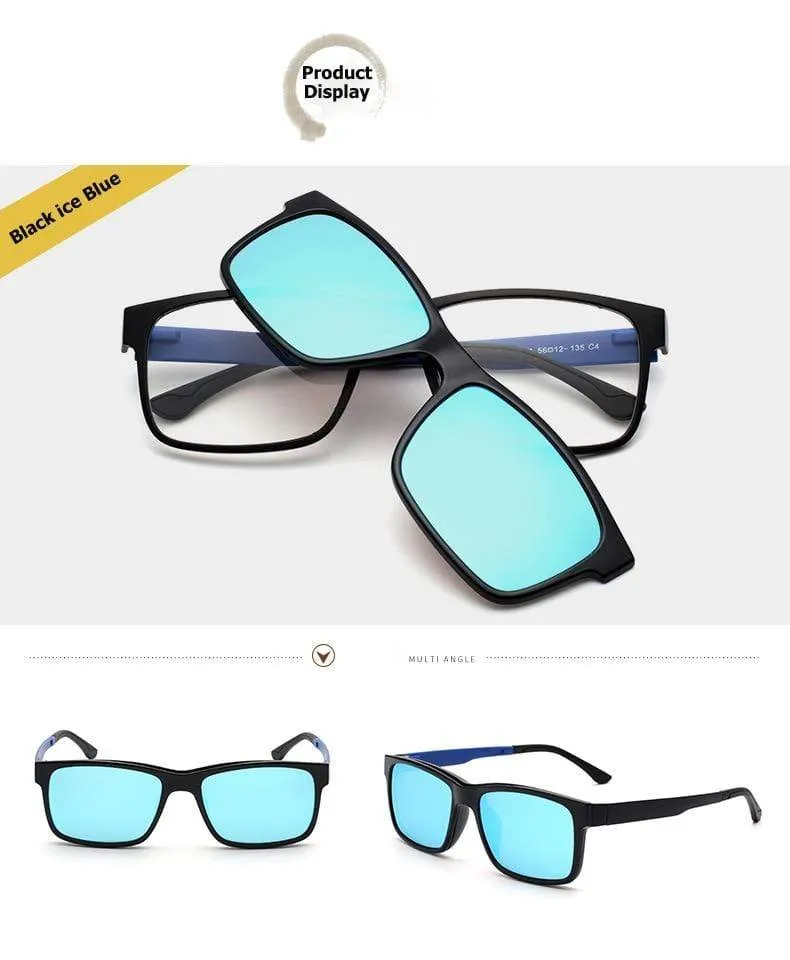 Polarisierte Magnetclip Brille Rahmen Männer Frauen Myopie Brille Optische Sonnenbrille Brille
