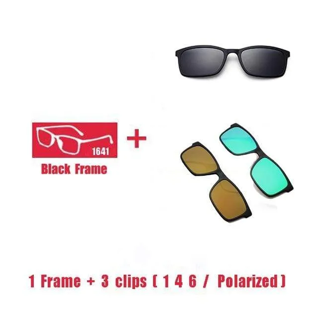 Polarisierte Magnetclip Brille Rahmen Männer Frauen Myopie Brille Optische Sonnenbrille Brille