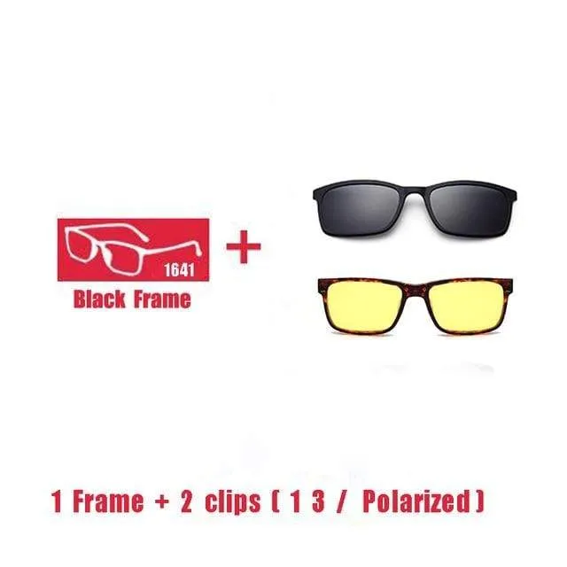 Polarisierte Magnetclip Brille Rahmen Männer Frauen Myopie Brille Optische Sonnenbrille Brille