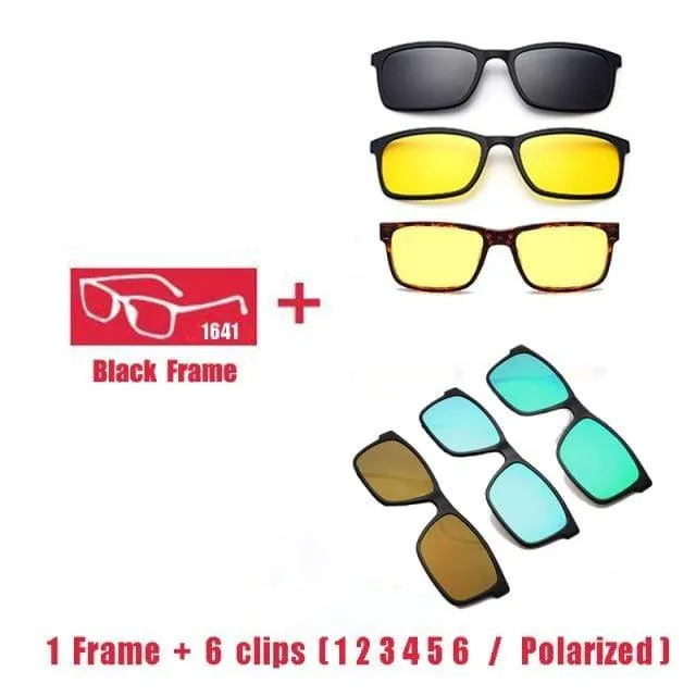 Polarisierte Magnetclip Brille Rahmen Männer Frauen Myopie Brille Optische Sonnenbrille Brille