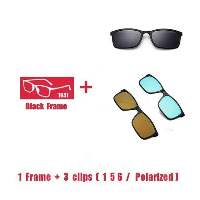 Polarisierte Magnetclip Brille Rahmen Männer Frauen Myopie Brille Optische Sonnenbrille Brille