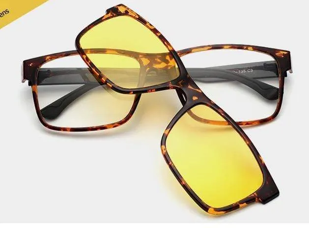 Polarisierte Magnetclip Brille Rahmen Männer Frauen Myopie Brille Optische Sonnenbrille Brille