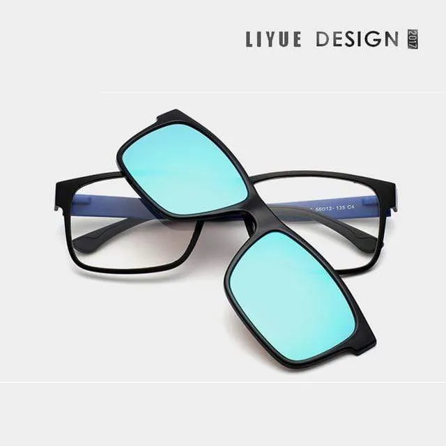 Polarisierte Magnetclip Brille Rahmen Männer Frauen Myopie Brille Optische Sonnenbrille Brille