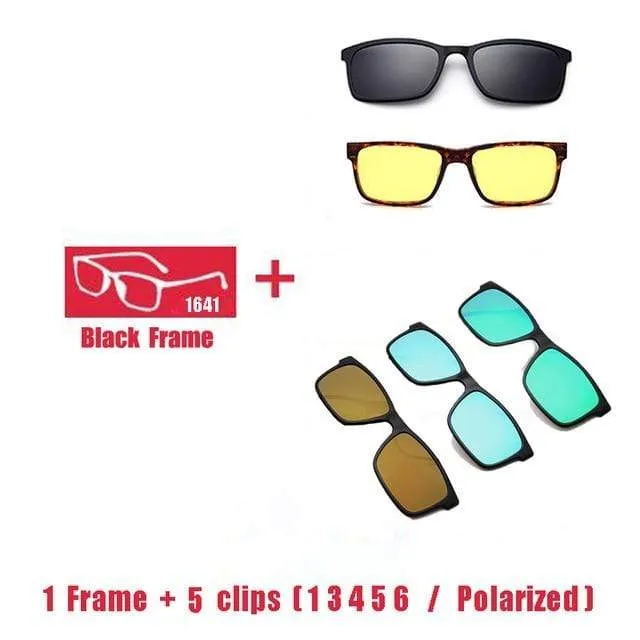 Polarisierte Magnetclip Brille Rahmen Männer Frauen Myopie Brille Optische Sonnenbrille Brille