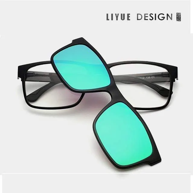 Polarisierte Magnetclip Brille Rahmen Männer Frauen Myopie Brille Optische Sonnenbrille Brille