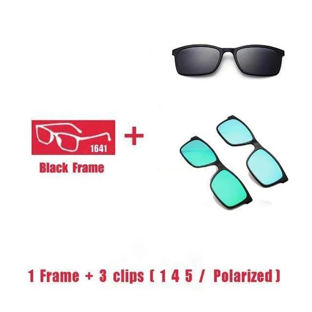 Polarisierte Magnetclip Brille Rahmen Männer Frauen Myopie Brille Optische Sonnenbrille Brille