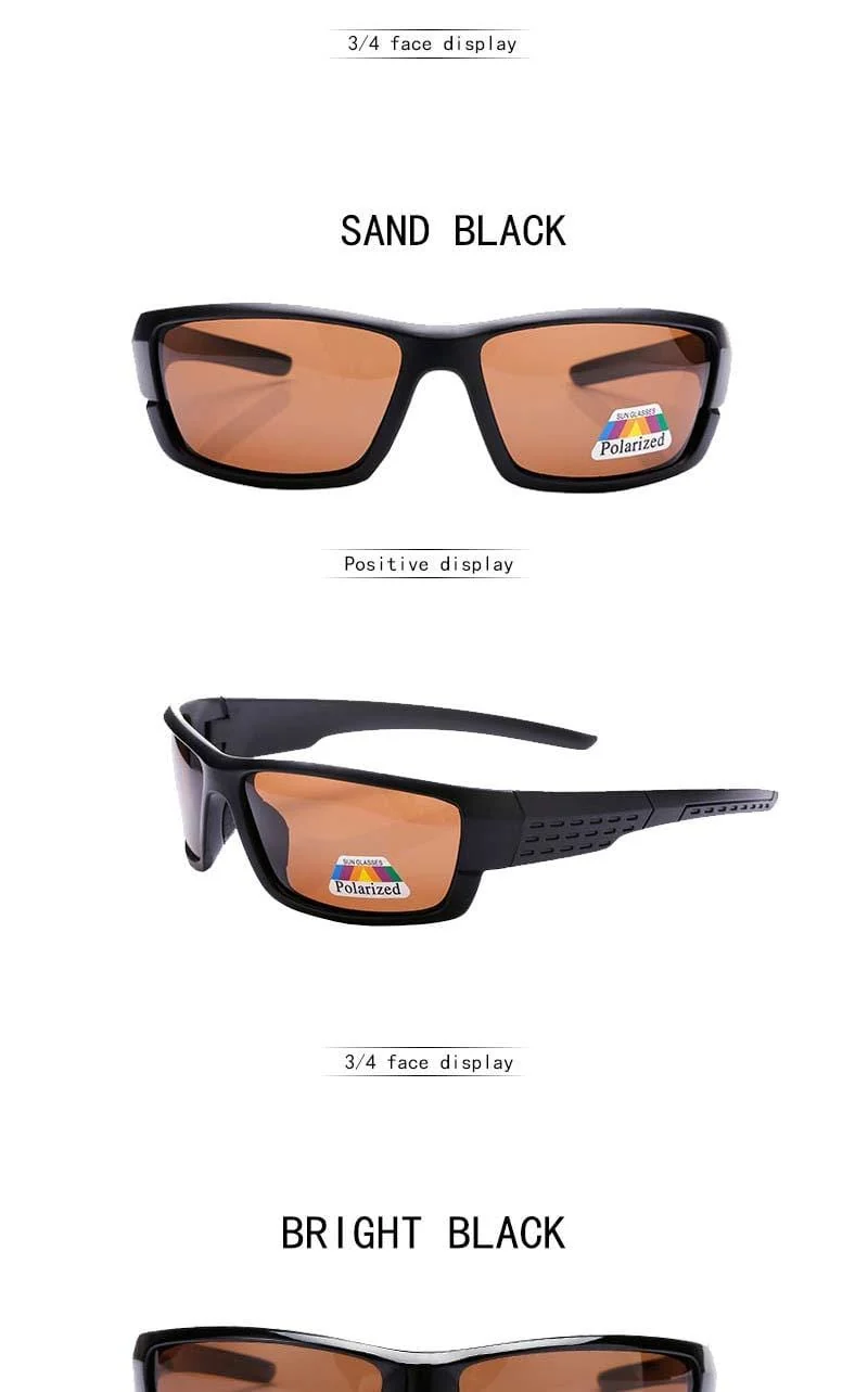 Polarisierte Sonnenbrillen Herren Markendesigner Square Sports Sonnenbrillen für Männer mit schwarzer Rahmenbrille UV400 okulary