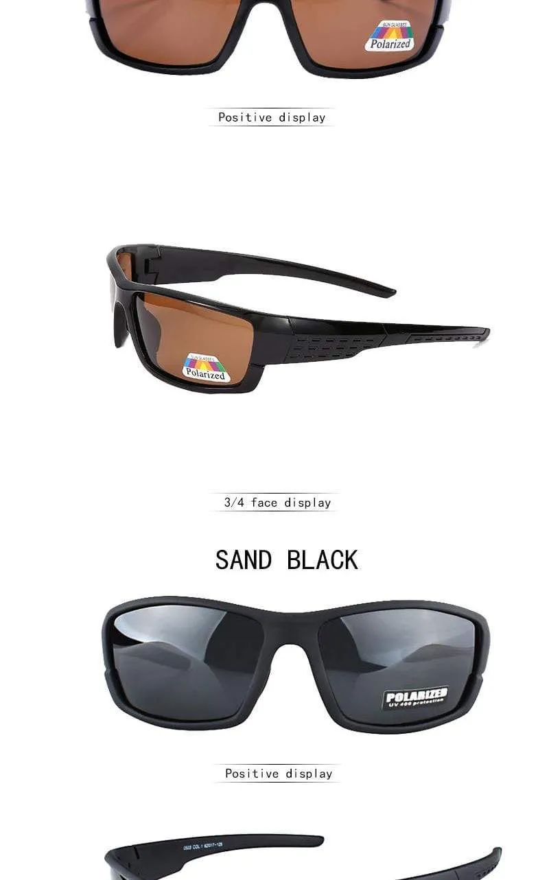 Polarisierte Sonnenbrillen Herren Markendesigner Square Sports Sonnenbrillen für Männer mit schwarzer Rahmenbrille UV400 okulary