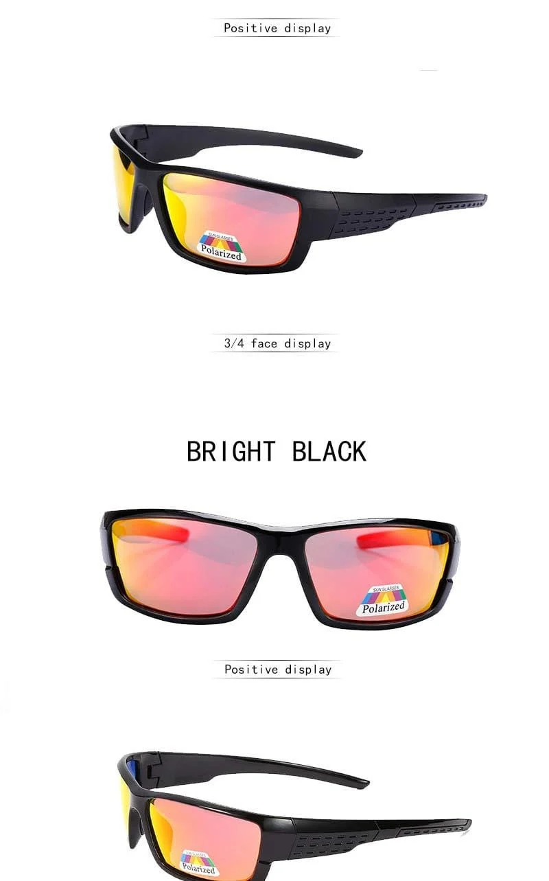 Polarisierte Sonnenbrillen Herren Markendesigner Square Sports Sonnenbrillen für Männer mit schwarzer Rahmenbrille UV400 okulary