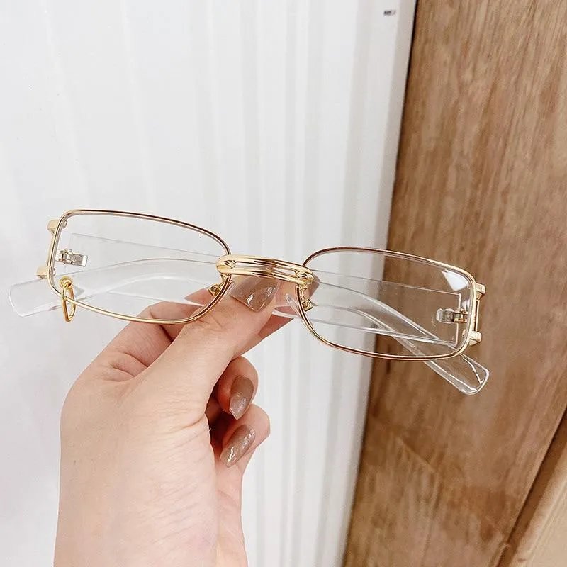 Beliebte Mode Kleine Rechteck Frauen Luxus Sonnenbrille Marke Designer Vintage Punk Männer Sonnenbrille Shades UV400