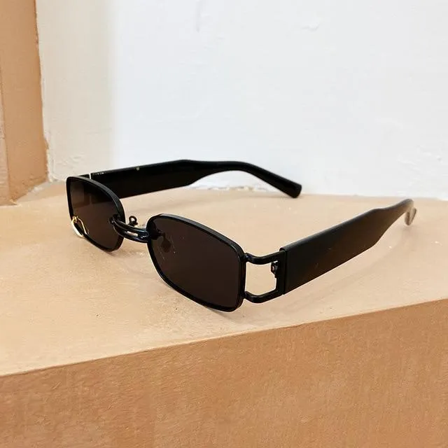 Beliebte Mode Kleine Rechteck Frauen Luxus Sonnenbrille Marke Designer Vintage Punk Männer Sonnenbrille Shades UV400