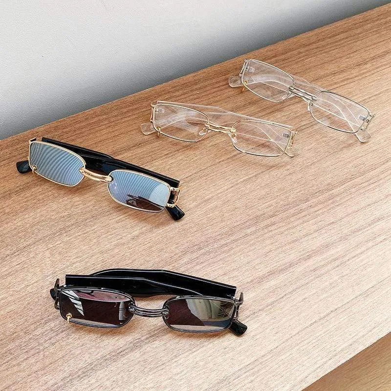 Beliebte Mode Kleine Rechteck Frauen Luxus Sonnenbrille Marke Designer Vintage Punk Männer Sonnenbrille Shades UV400