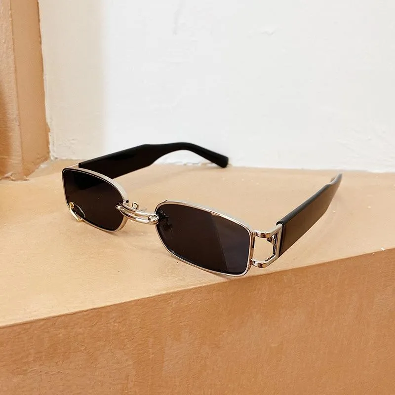 Beliebte Mode Kleine Rechteck Frauen Luxus Sonnenbrille Marke Designer Vintage Punk Männer Sonnenbrille Shades UV400