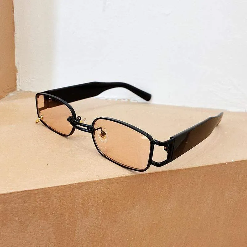 Beliebte Mode Kleine Rechteck Frauen Luxus Sonnenbrille Marke Designer Vintage Punk Männer Sonnenbrille Shades UV400