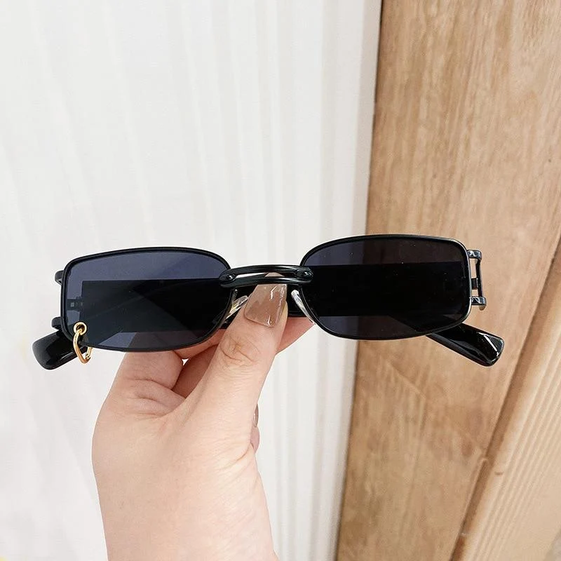 Beliebte Mode Kleine Rechteck Frauen Luxus Sonnenbrille Marke Designer Vintage Punk Männer Sonnenbrille Shades UV400
