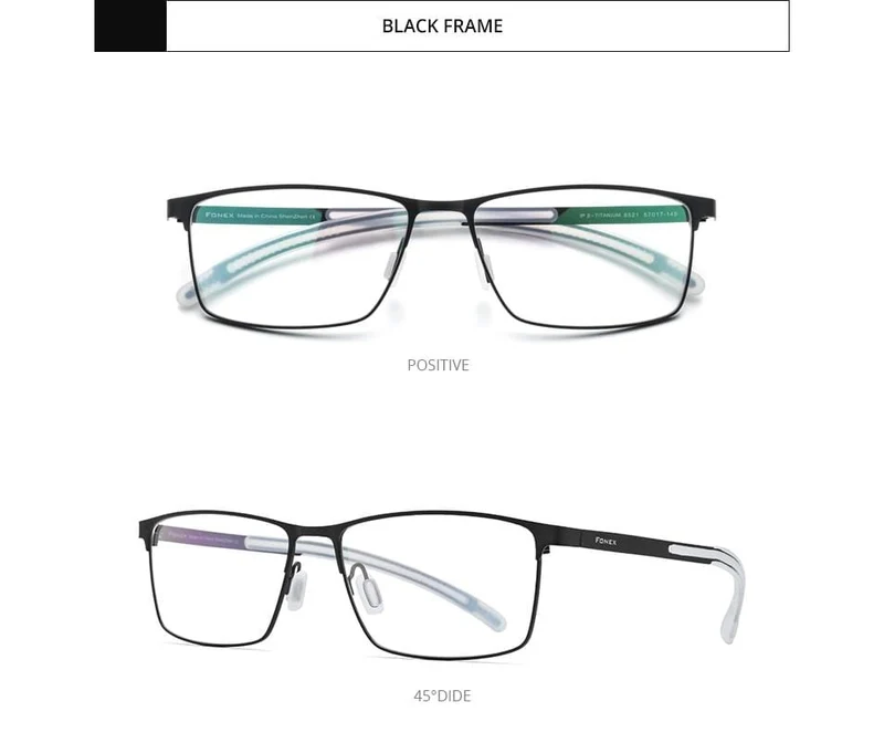 Titan-Brillenrahmen für Männer, quadratisch, für Myopie, optische Korrekturgläser, Rahmen für Männer 2020, rutschfeste Silikonbrille 8521