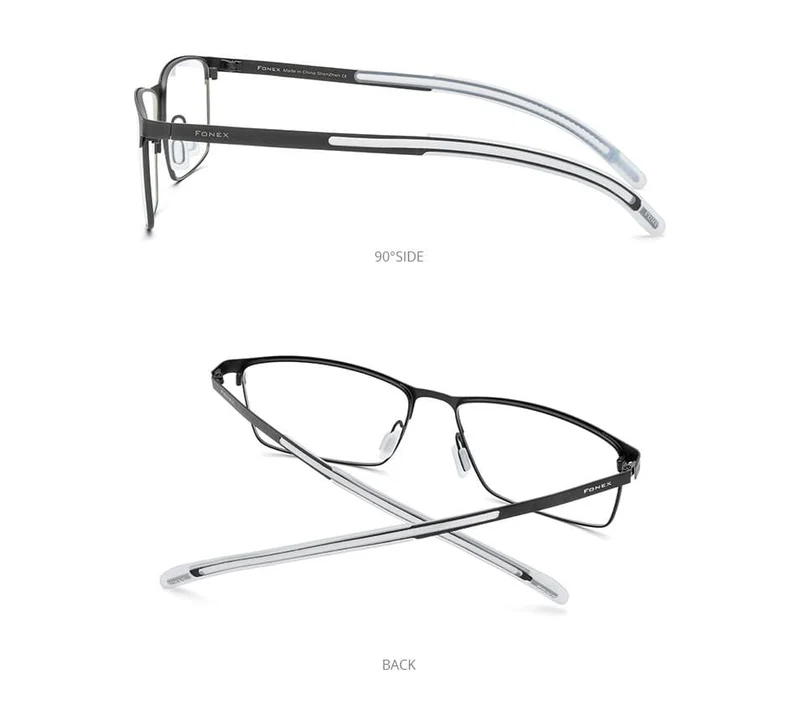 Titan-Brillenrahmen für Männer, quadratisch, für Myopie, optische Korrekturgläser, Rahmen für Männer 2020, rutschfeste Silikonbrille 8521
