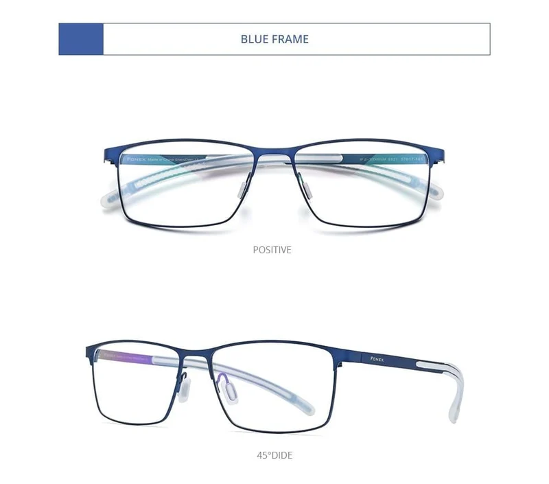 Titan-Brillenrahmen für Männer, quadratisch, für Myopie, optische Korrekturgläser, Rahmen für Männer 2020, rutschfeste Silikonbrille 8521
