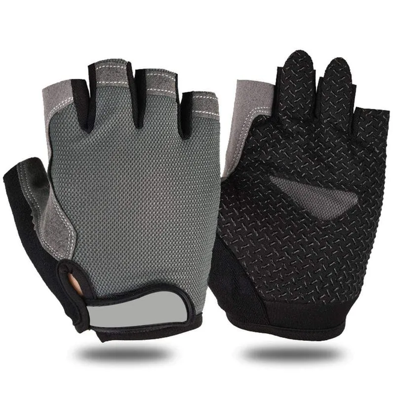Fahrradhandschuhe, rutschfest, schweißabweisend, für Herren und Damen, Halbfinger-Handschuhe, atmungsaktiv, stoßfest, Sporthandschuhe, Fahrradhandschuh
