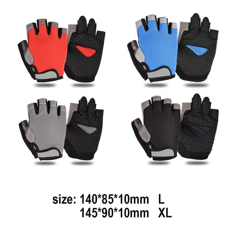 Fahrradhandschuhe, rutschfest, schweißabweisend, für Herren und Damen, Halbfinger-Handschuhe, atmungsaktiv, stoßfest, Sporthandschuhe, Fahrradhandschuh