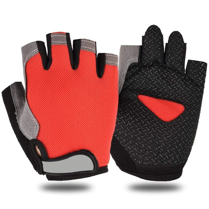 Fahrradhandschuhe, rutschfest, schweißabweisend, für Herren und Damen, Halbfinger-Handschuhe, atmungsaktiv, stoßfest, Sporthandschuhe, Fahrradhandschuh