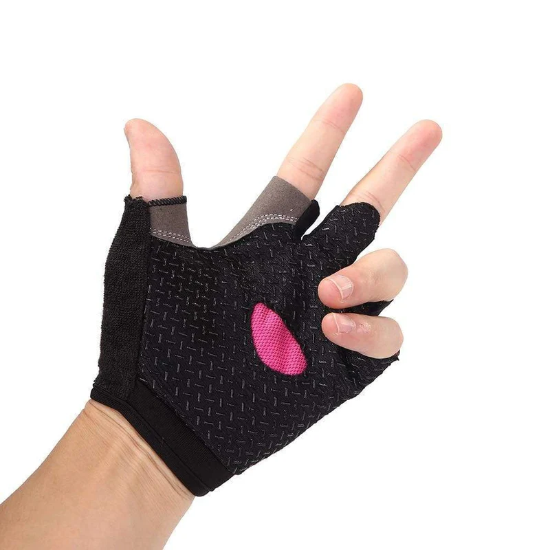 Fahrradhandschuhe, rutschfest, schweißabweisend, für Herren und Damen, Halbfinger-Handschuhe, atmungsaktiv, stoßfest, Sporthandschuhe, Fahrradhandschuh