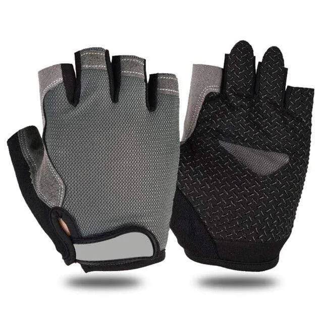 Fahrradhandschuhe, rutschfest, schweißabweisend, für Herren und Damen, Halbfinger-Handschuhe, atmungsaktiv, stoßfest, Sporthandschuhe, Fahrradhandschuh