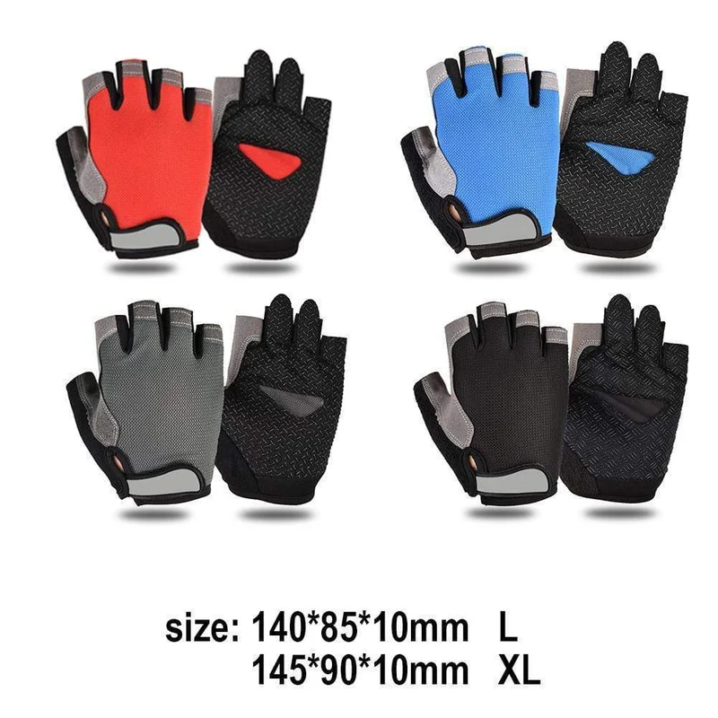 Fahrradhandschuhe, rutschfest, schweißabweisend, für Herren und Damen, Halbfinger-Handschuhe, atmungsaktiv, stoßfest, Sporthandschuhe, Fahrradhandschuh
