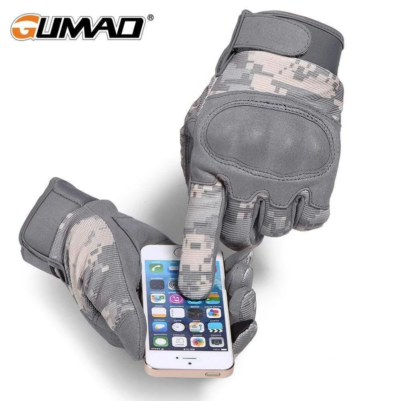 Vollfingerhandschuh Airsoft Fahrradhandschuhe Touchscreen Camouflage Taktische Fäustlinge Militär Kampf Schießen Paintball Wandern Männer